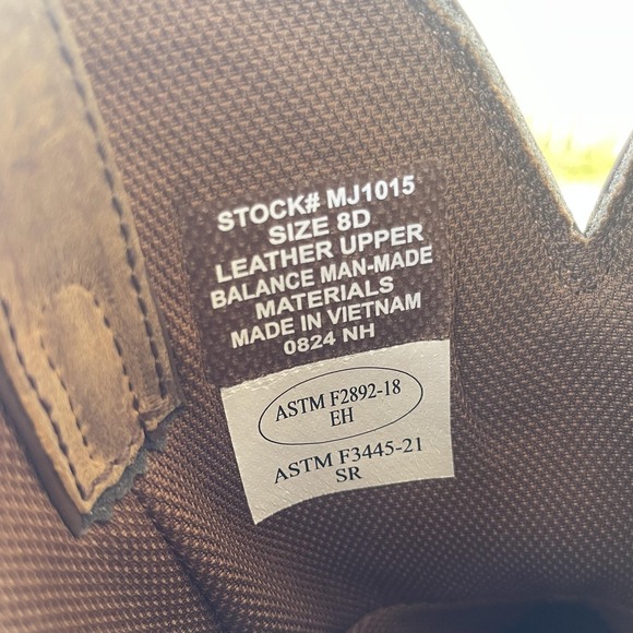 Justin Western Boots Men 8D Brown Leather Water Buffalo Safety EH SR MJ1015 NEW - Picture 4 of 13